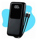 Carregador Portátil 20000 Turbo 22.5w Power Bank Premium Universal Rápido Voo Transporte Aéreo Para Samsung iPhone Xiaomi Motorola Celular Smartwatch Tablet Casenn Preto