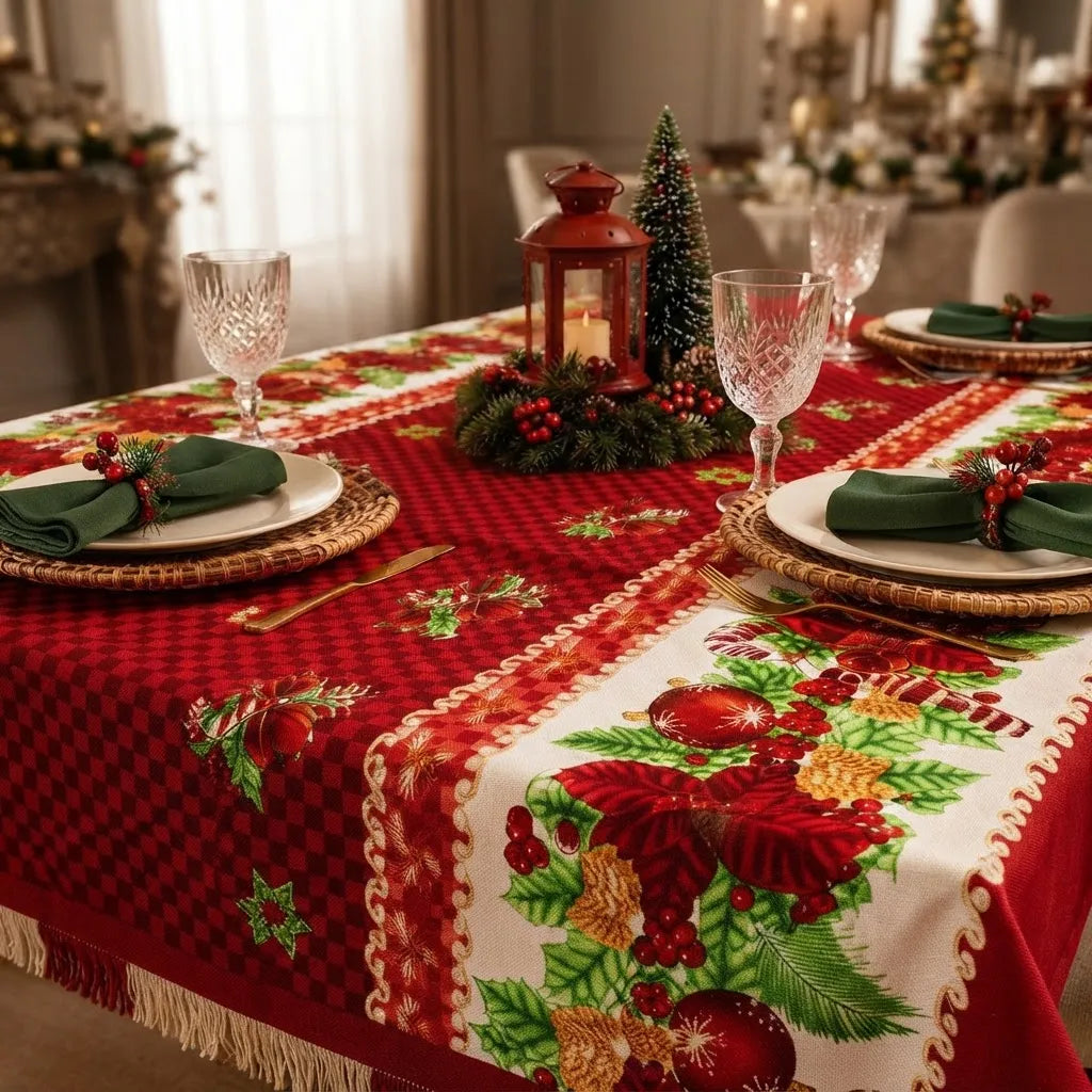Toalha De Mesa 6 Lugares Decoração Natalina