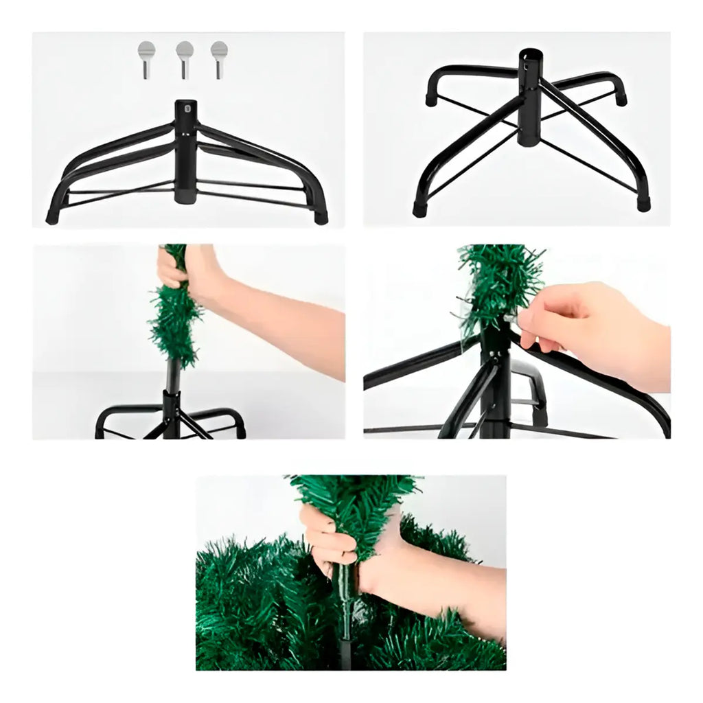 Árvore de Natal 210 cm com LED e Fibra Óptica Colorida Bivolt