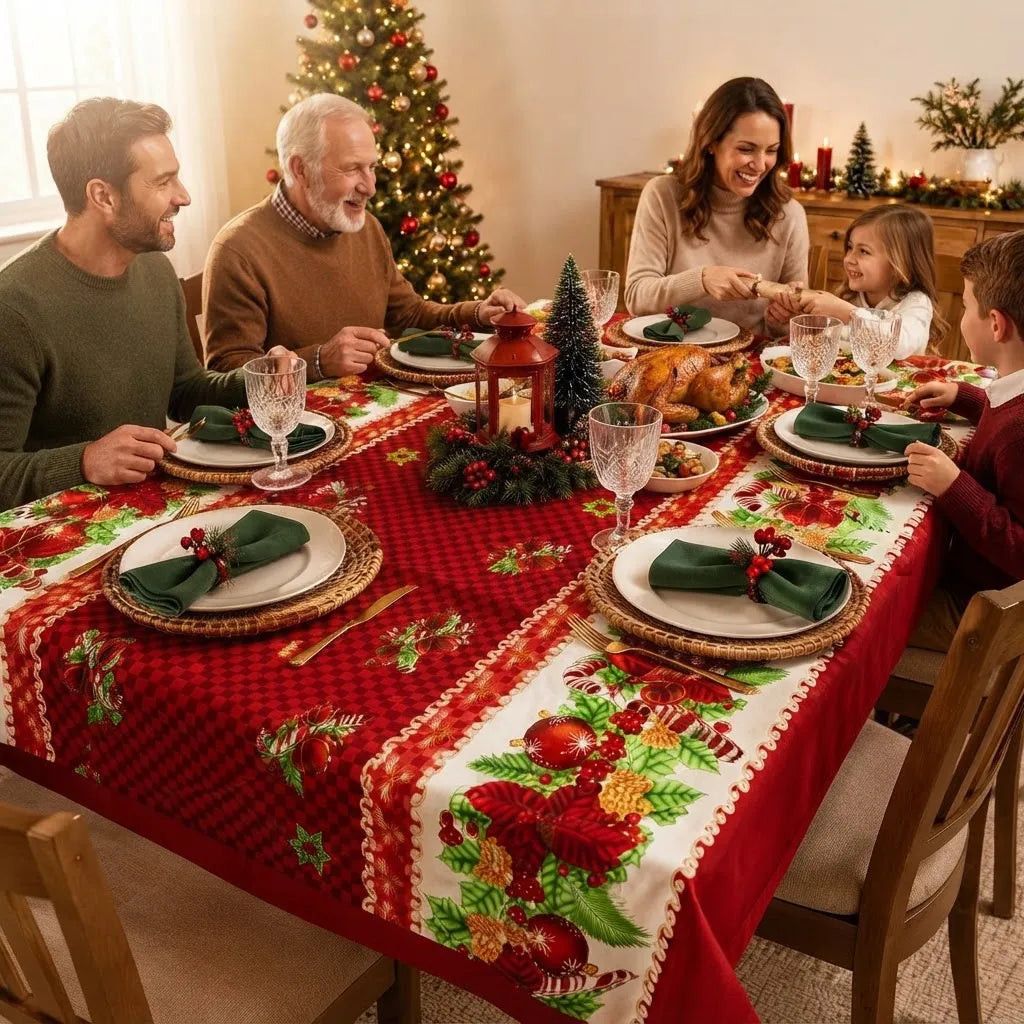 Toalha De Mesa 6 Lugares Decoração Natalina