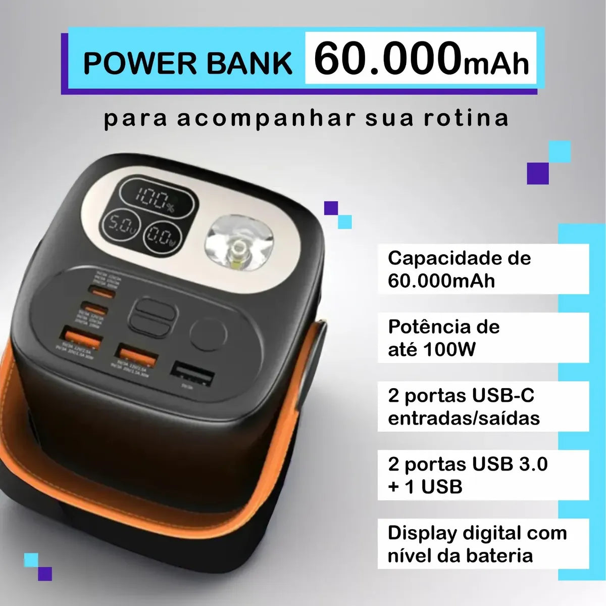 Power Bank 60.000mah 100w Premium Para Starlink Notebook