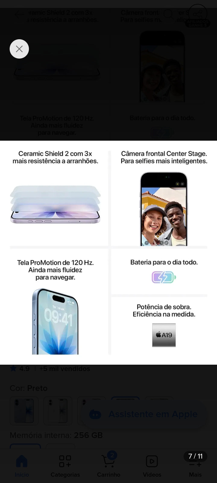 iPhone 17 256 GB 8 GB Preto - Distribuidor Autorizado